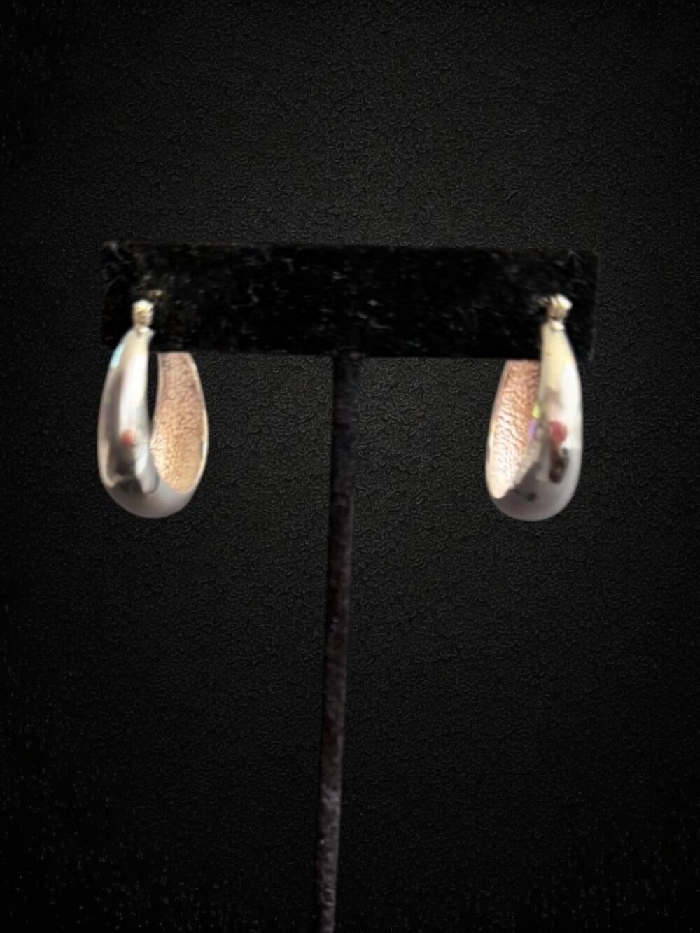 Jerlaine 925 Sterling Silver Puff Hoop Pierced Earrings Hinged Polished 8.0g